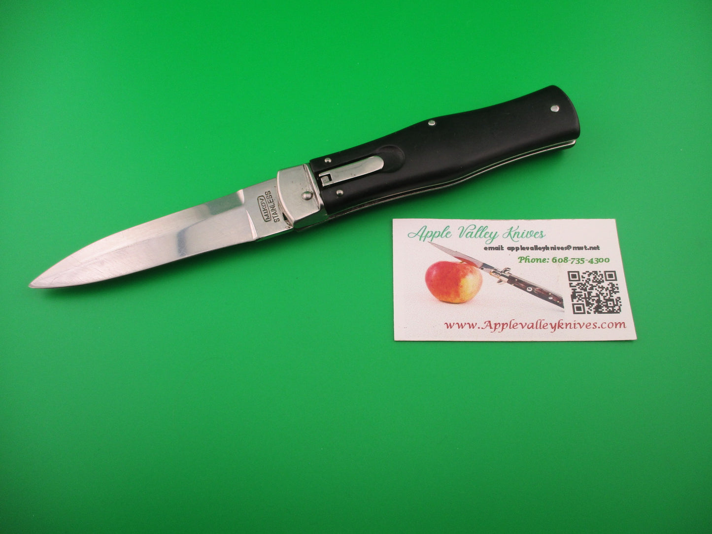 MIKOV STAINLESS 22cm CZECH REPUBLIC Lever release Black automatic knife
