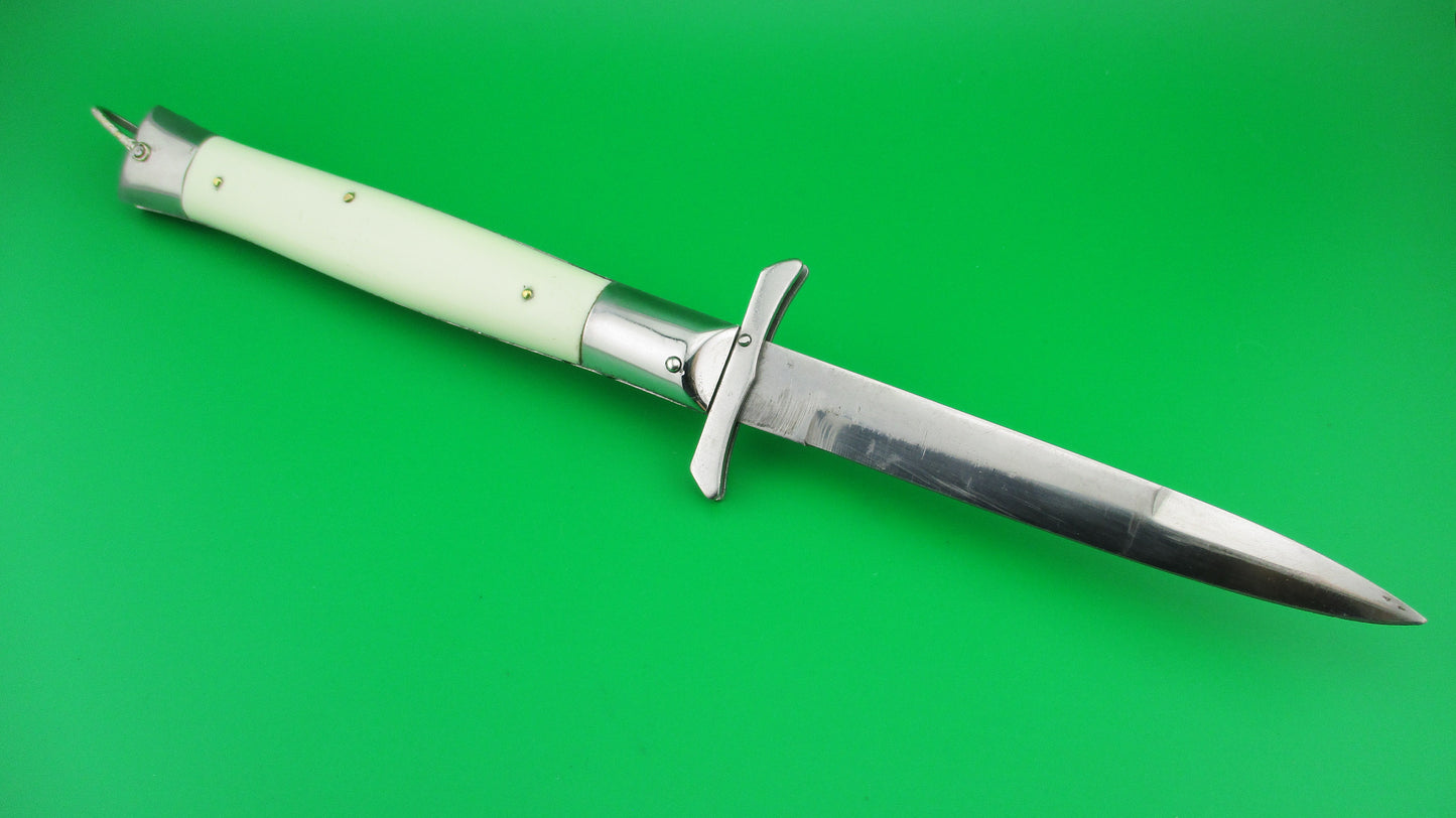 Rizzuto Estileto Milano 27cm Japanese Batwing Swing guard White vintage automatic knife