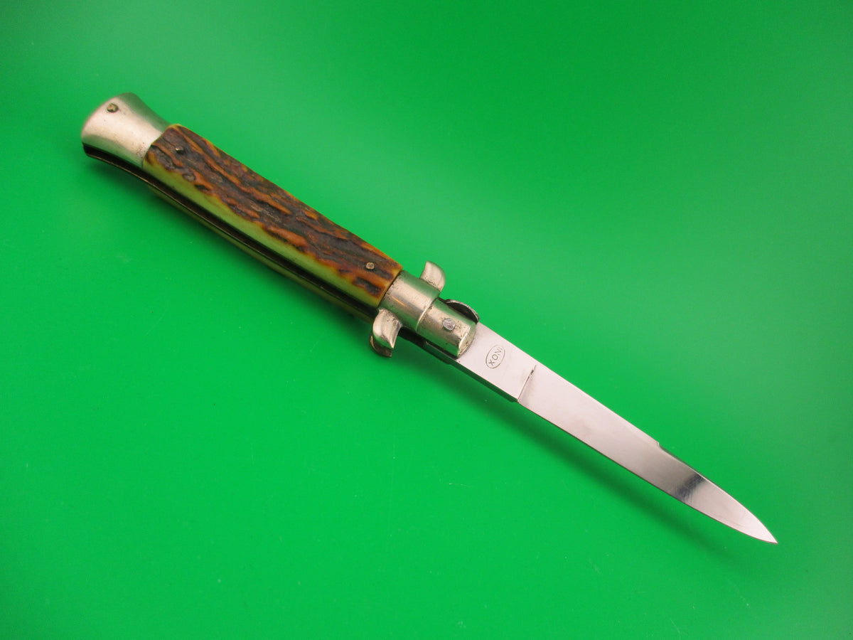 TEJA & ROSA 20cm Italian Picklock Stag Swedge 1950s vintage automatic knife