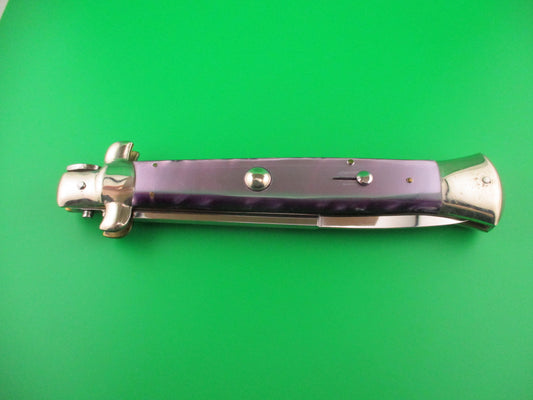 AGA CAMPOLIN 38cm Italian Stiletto Purple Pearlex Bayonet automatic knife