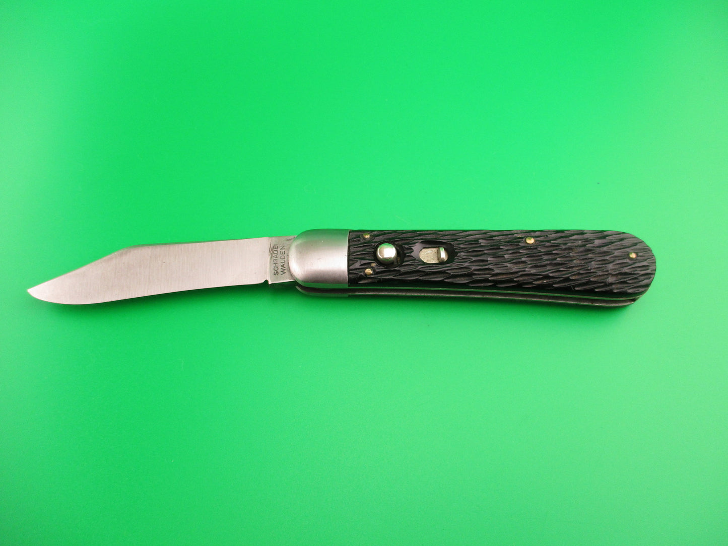 SCHRADE WALDEN NY #155 Scout Black Stagged vintage automatic knife