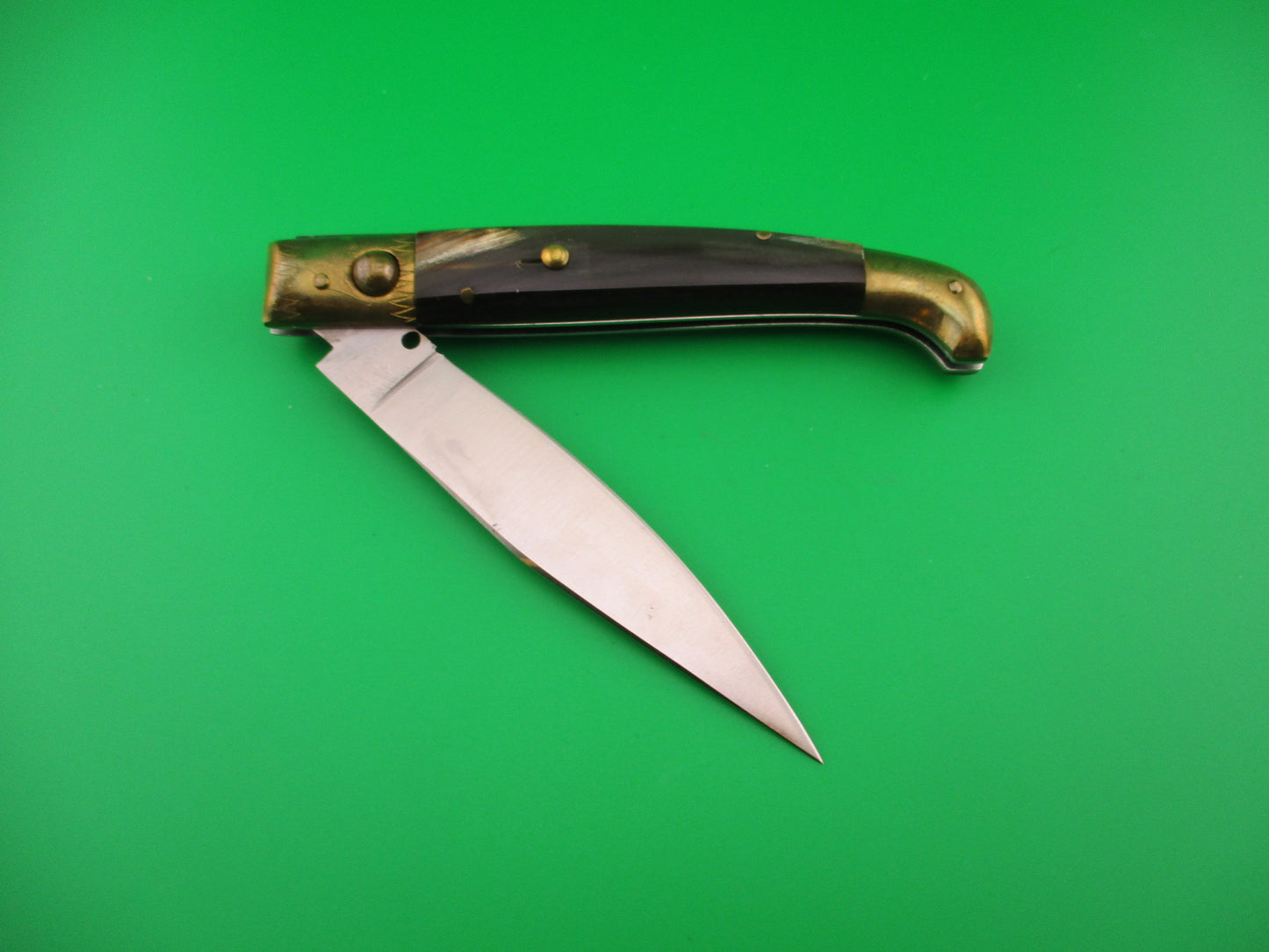 Jndiana PATENT 24cm Bo/Bc Pattada Italian Birds head horn switchblade knife