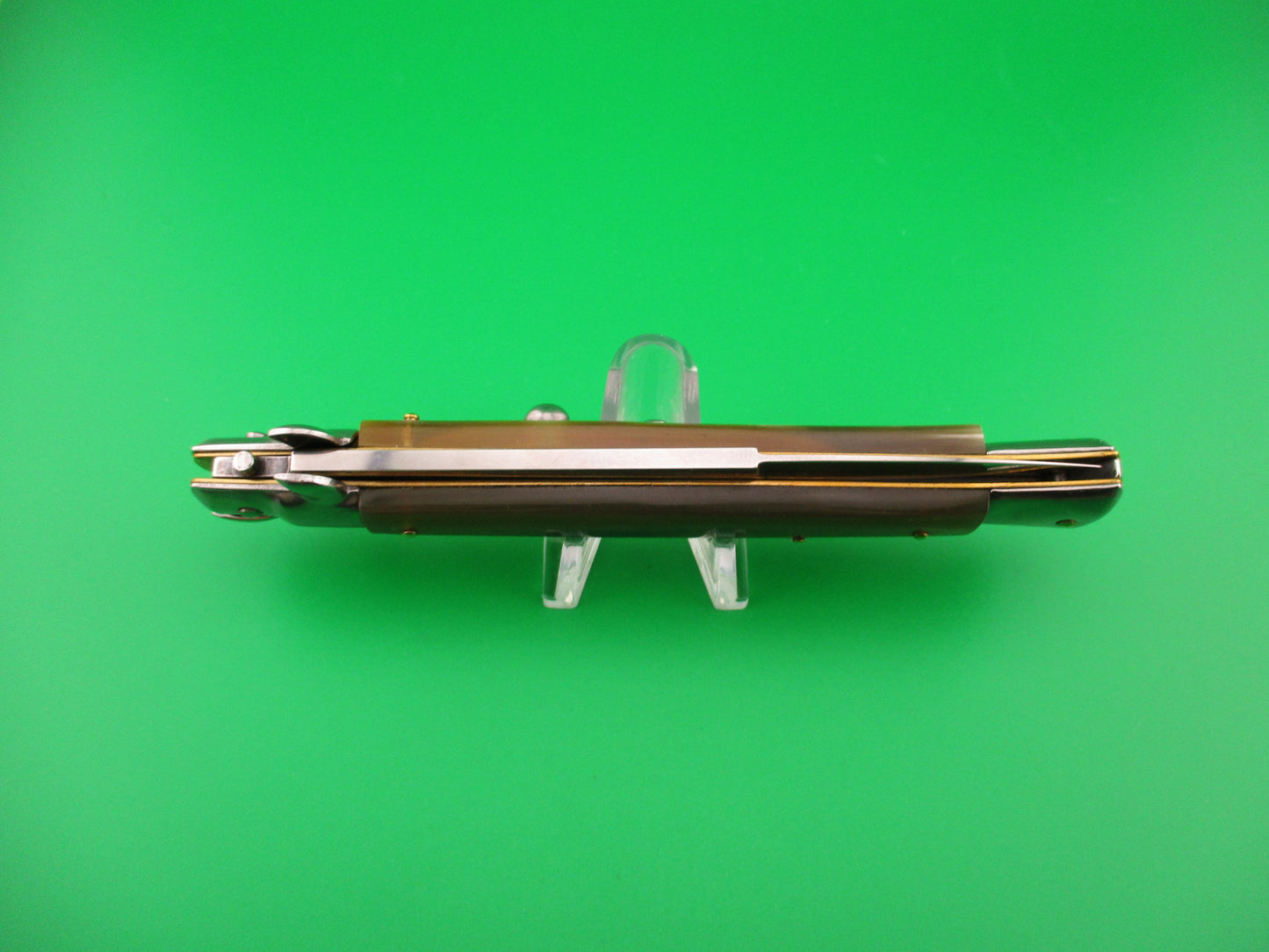 FRANK B ITALY 28cm Italian Bayonet Honey& Cream Horn swivel bolster automatic knife