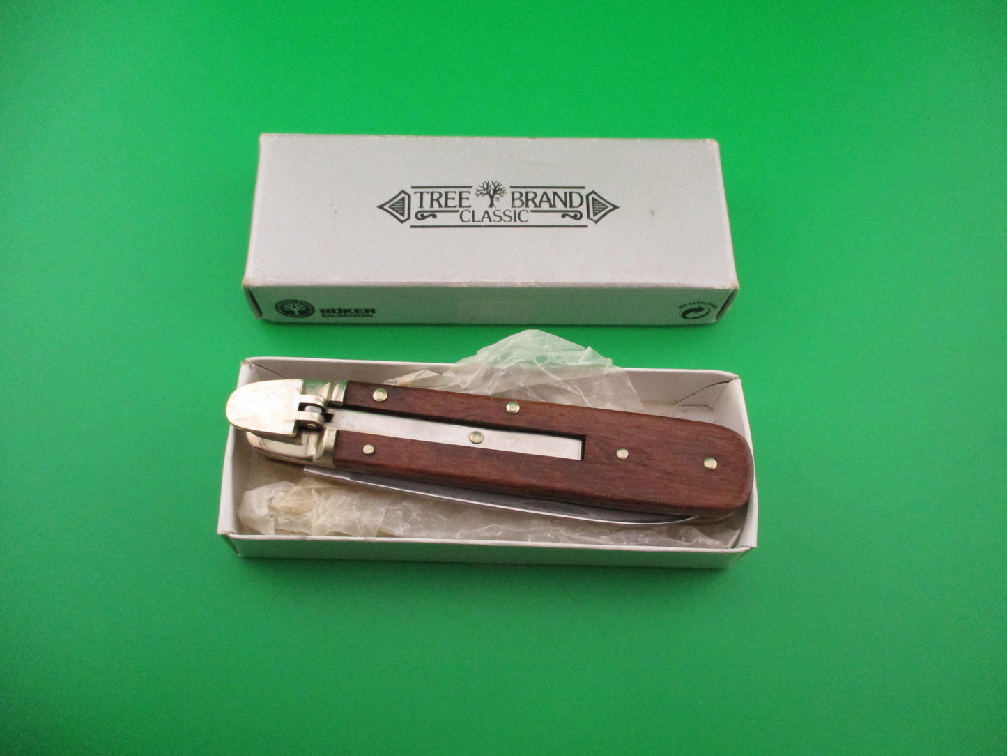 BOKER 11cm Tree Brand Classic 712 German Lever Wood automatic knife