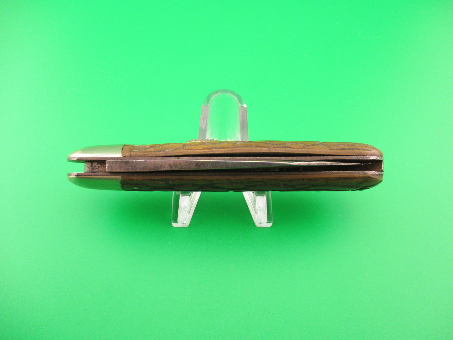 FLYLOCK #12000 Scout Clip blade Antique Automatic knife Brown