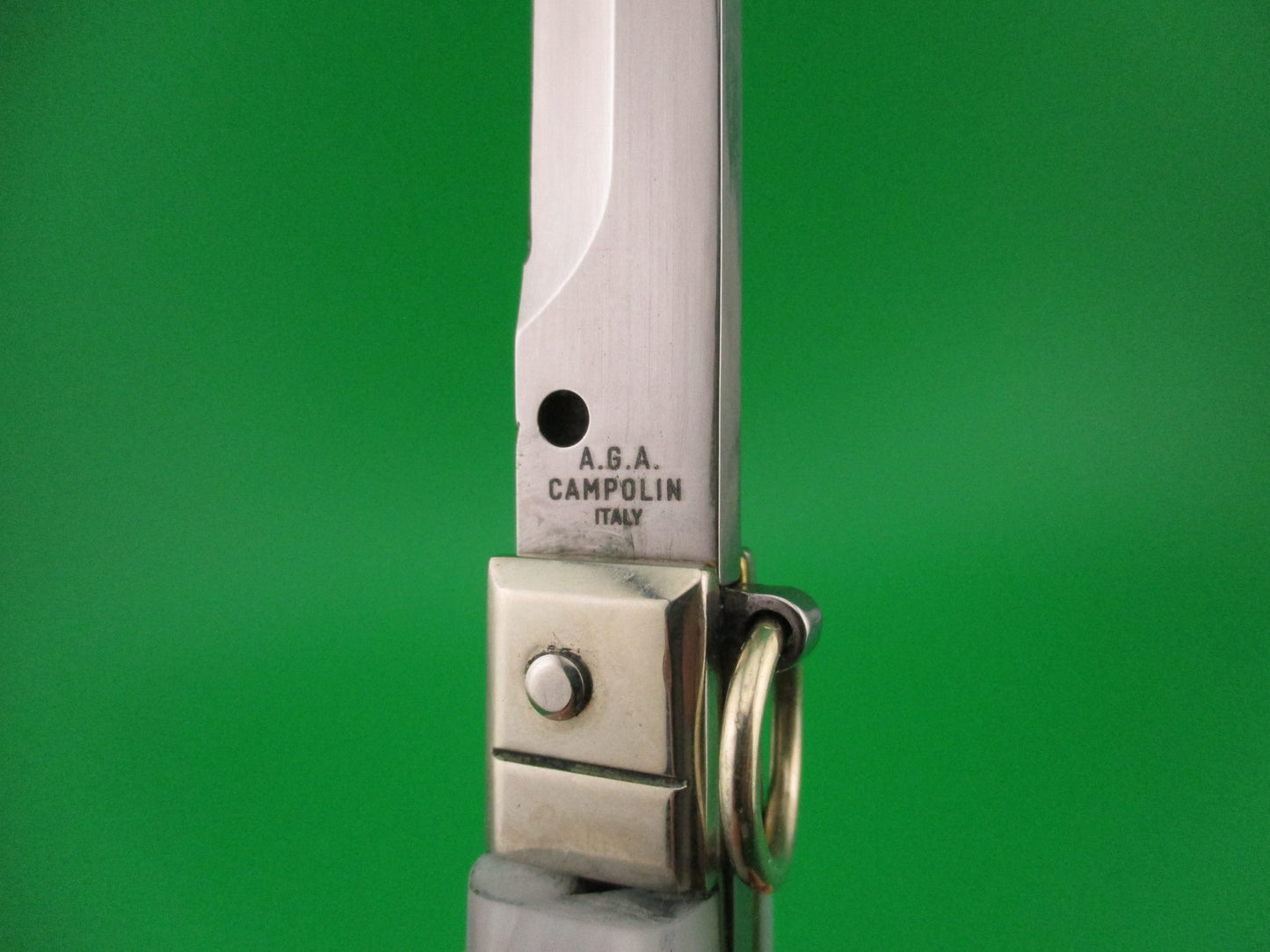 AGA CAMPOLIN ITALY 23cm Sicilian Pearlex ring pull automatic knife