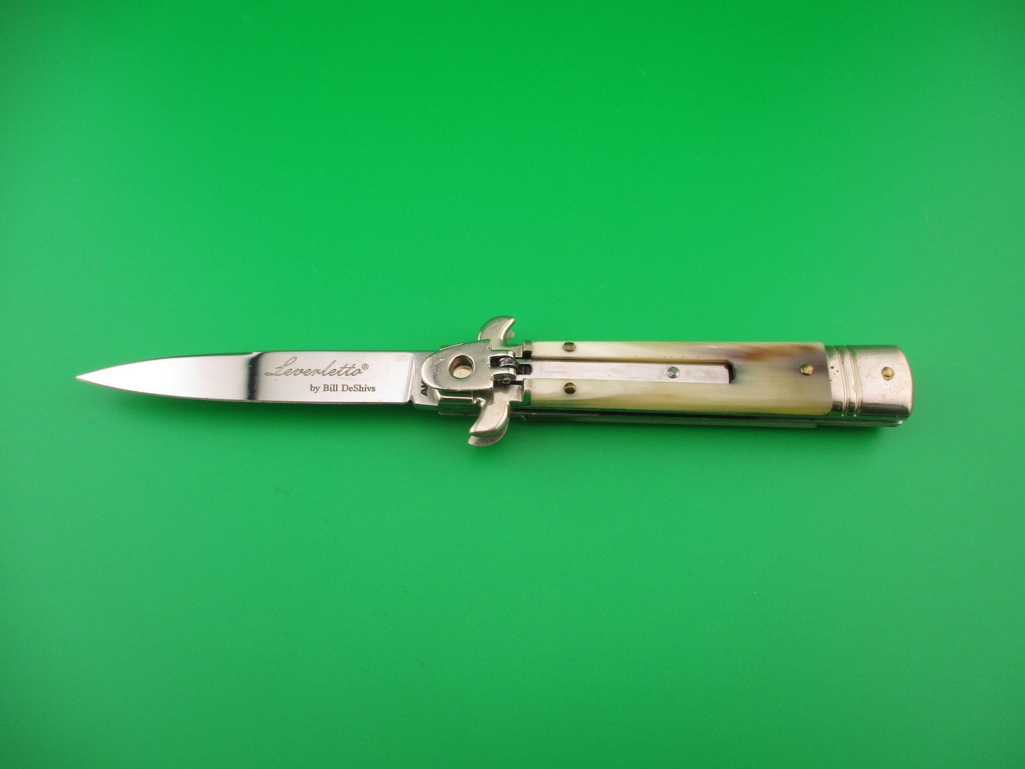 AKC ITALY Leverletto by Bill DeShivs AKC Italy 20cm Italian Horn lever automatic knife