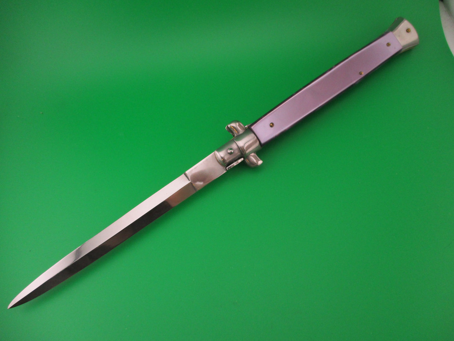 STILETTO ITALY 33cm Italian Swivel bolster Dagger Purple Acrylic automatic knife