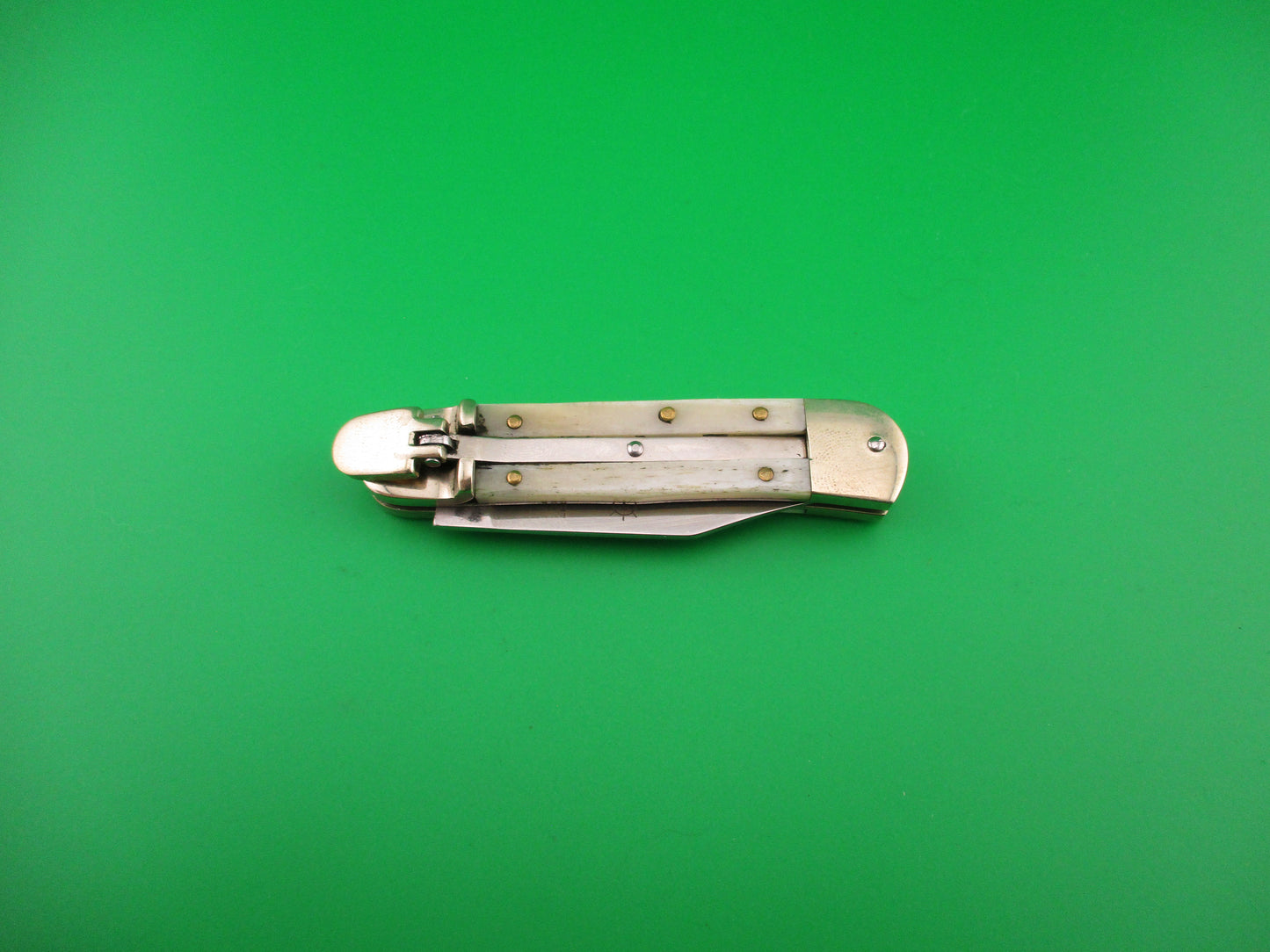 Hubertus SOLINGEN 8cm German Lever Smooth Bone automatic knife in box