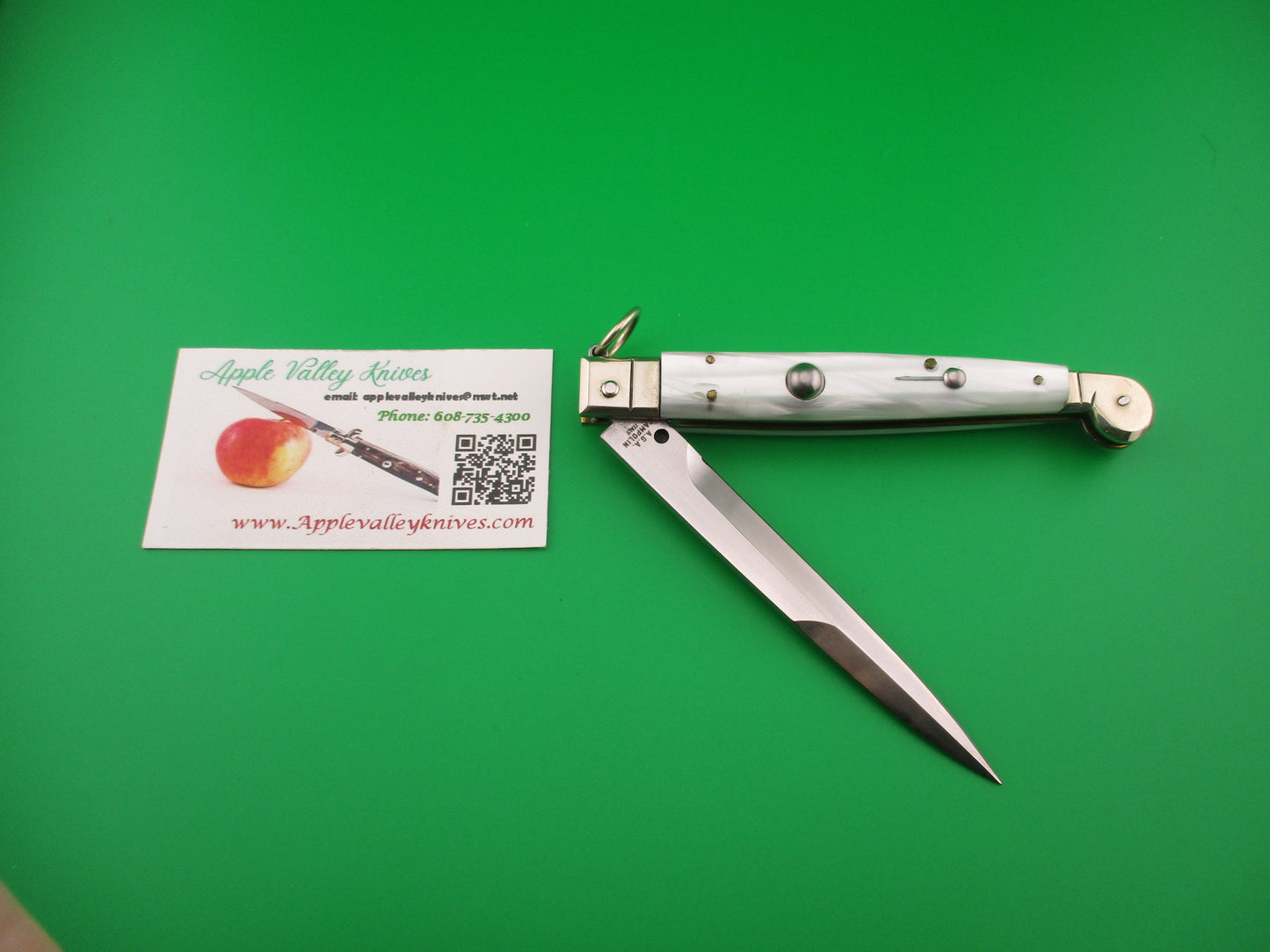 AGA CAMPOLIN ITALY 23cm Sicilian Pearlex ring pull automatic knife