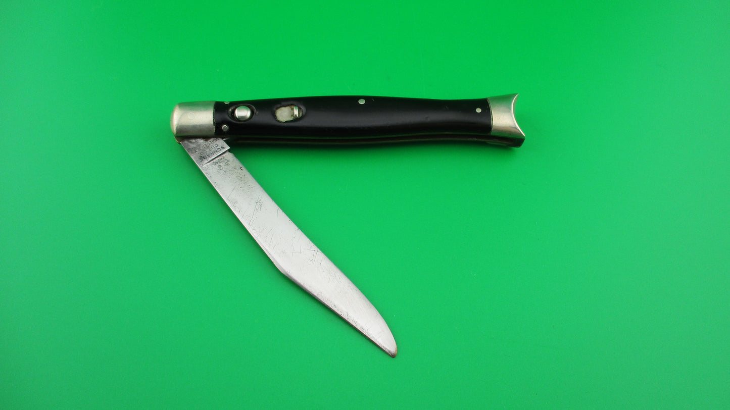 Schrade Cut Co Fishtail Black Vintage 1940s Switchblade knife