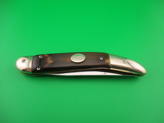 D. Hutson Custom 10 inch Oval button Texas Toothpick Humpback automatic knife