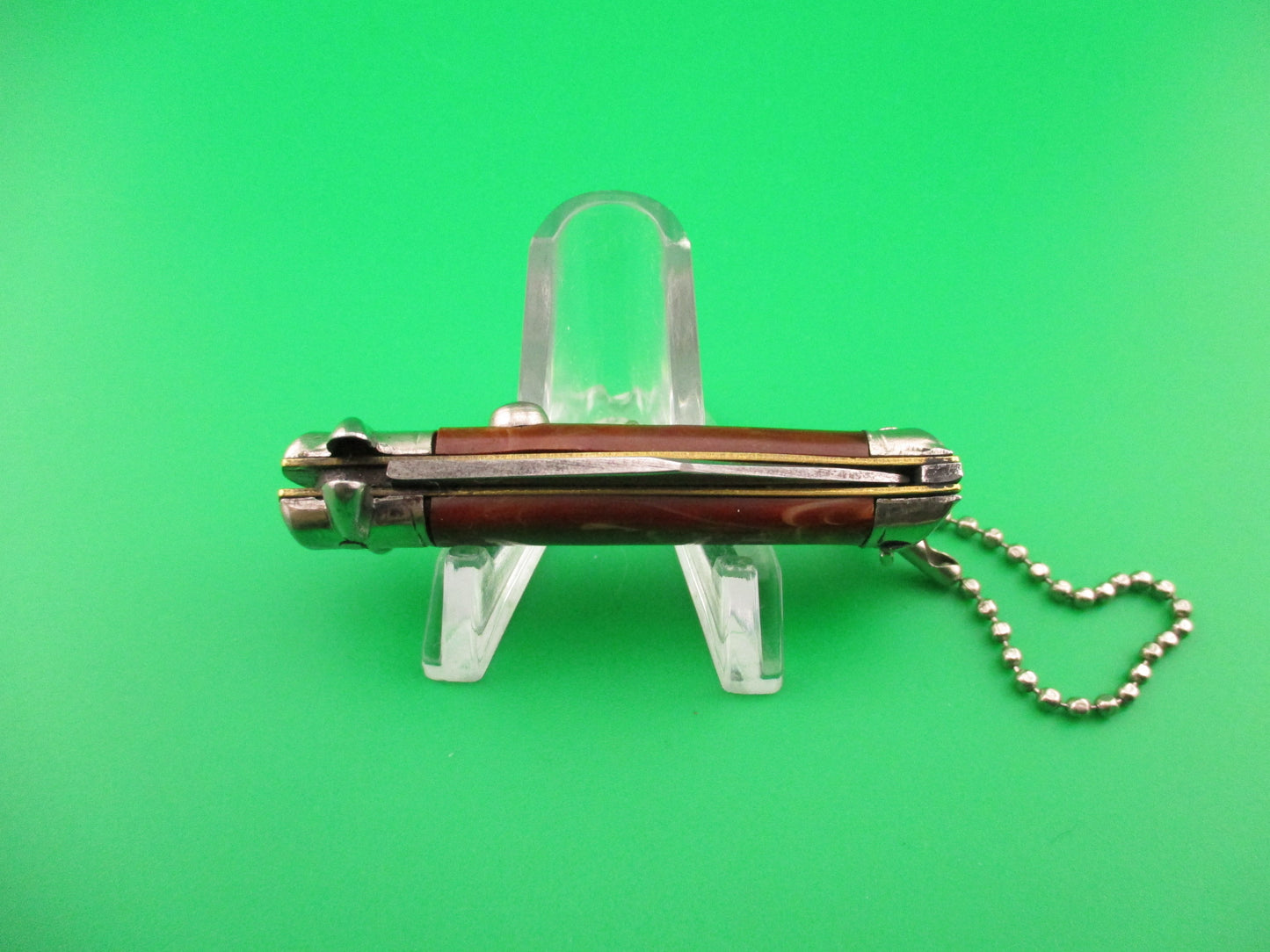 Colonial Snappy Vintage 4th Gen 1950s Rootbeer bowtie keychain switchblade knife