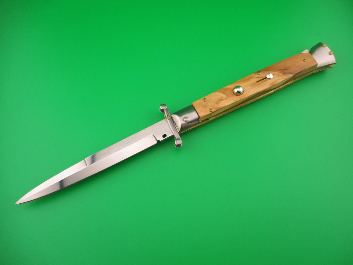 FRANK B ITALY 28cm Italian Swing guard Olive Wood automatic knife