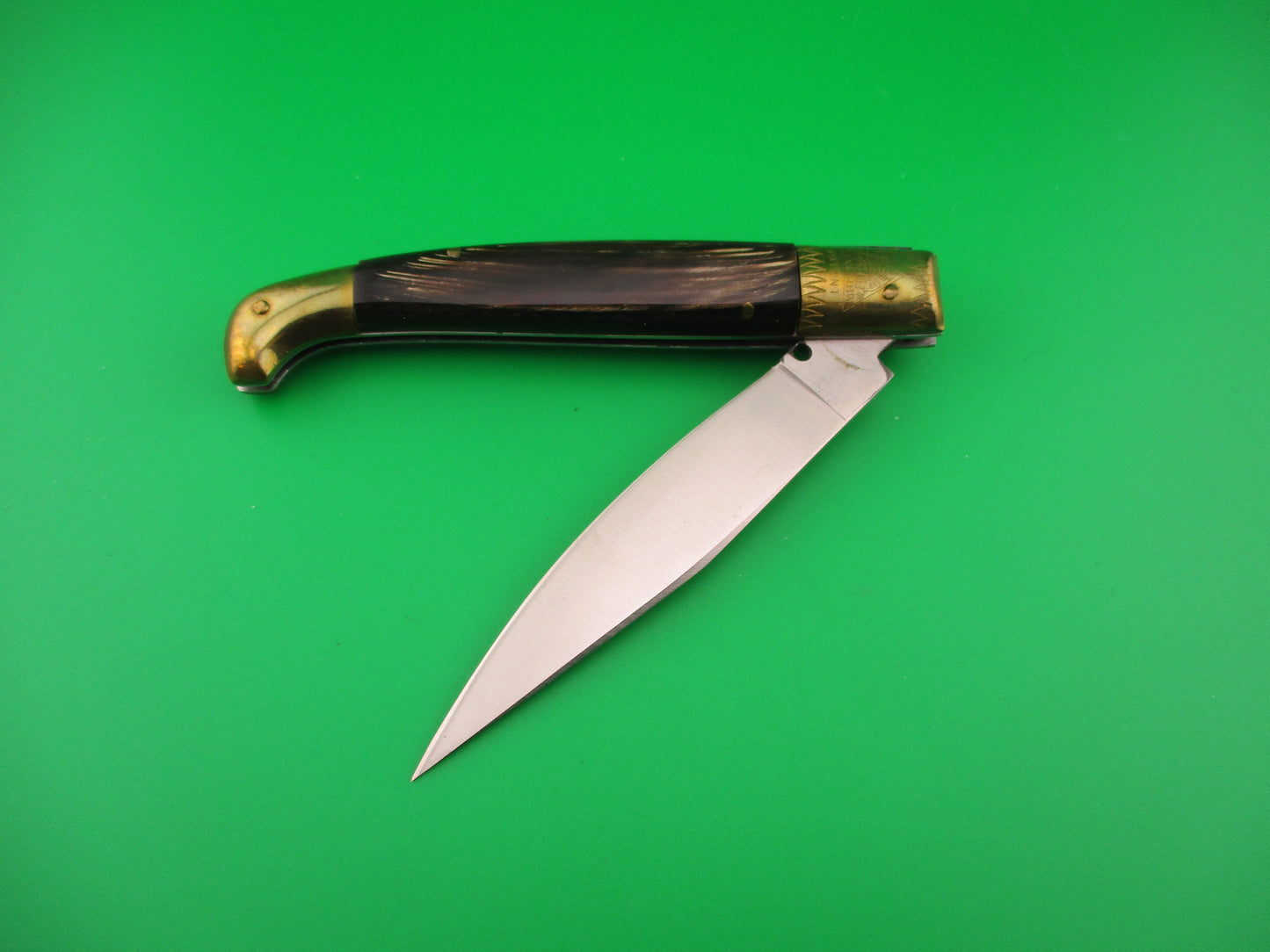 Jndiana PATENT 24cm Bo/Bc Pattada Italian Birds head horn switchblade knife