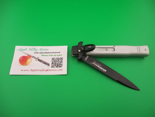 AKC 20cm TACTICAL Leverletto Bill Deshivs Italian lever aluminum Black automatic knife