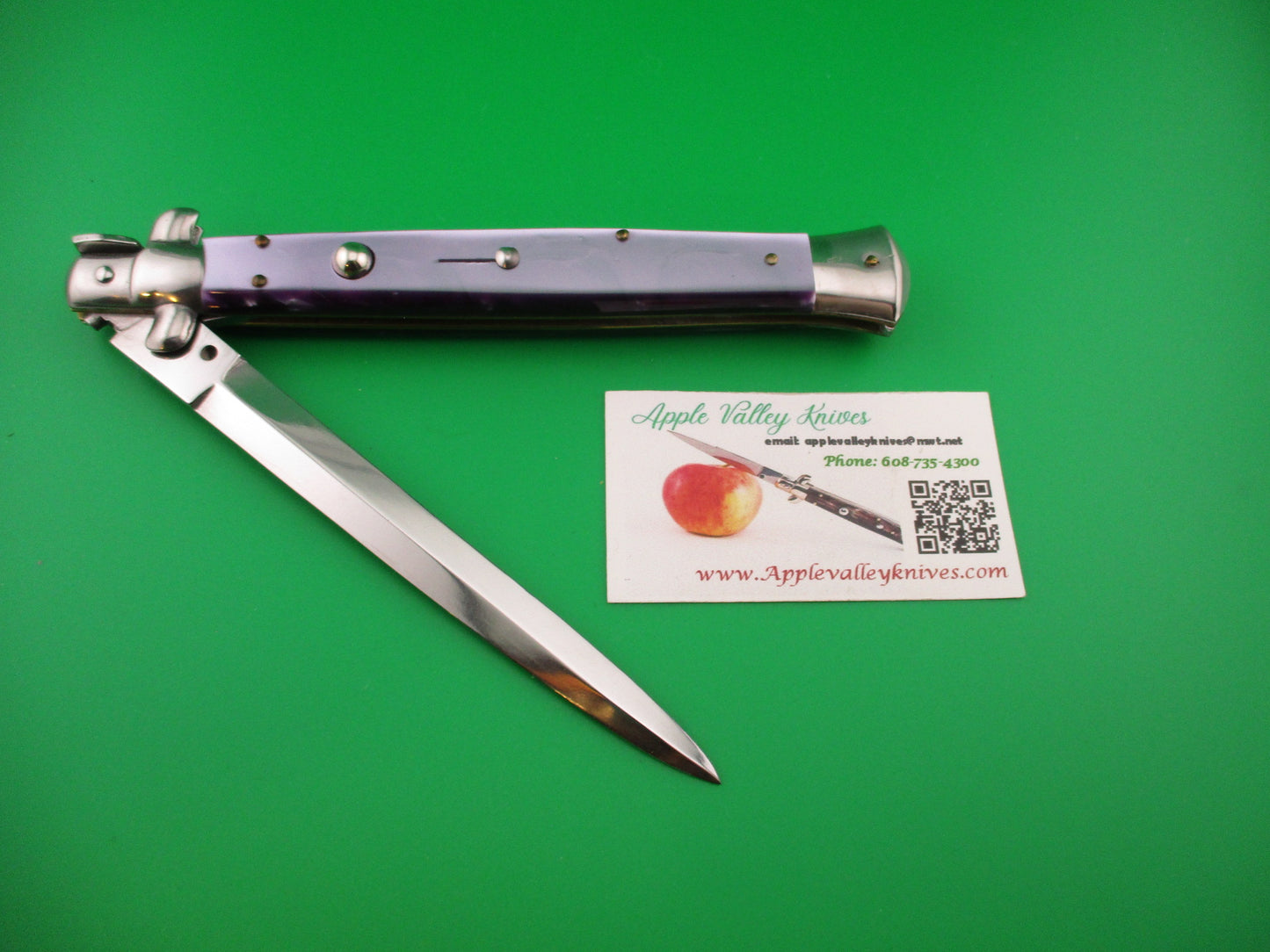 STILETTO ITALY 33cm Italian Swivel bolster Dagger Purple Acrylic automatic knife