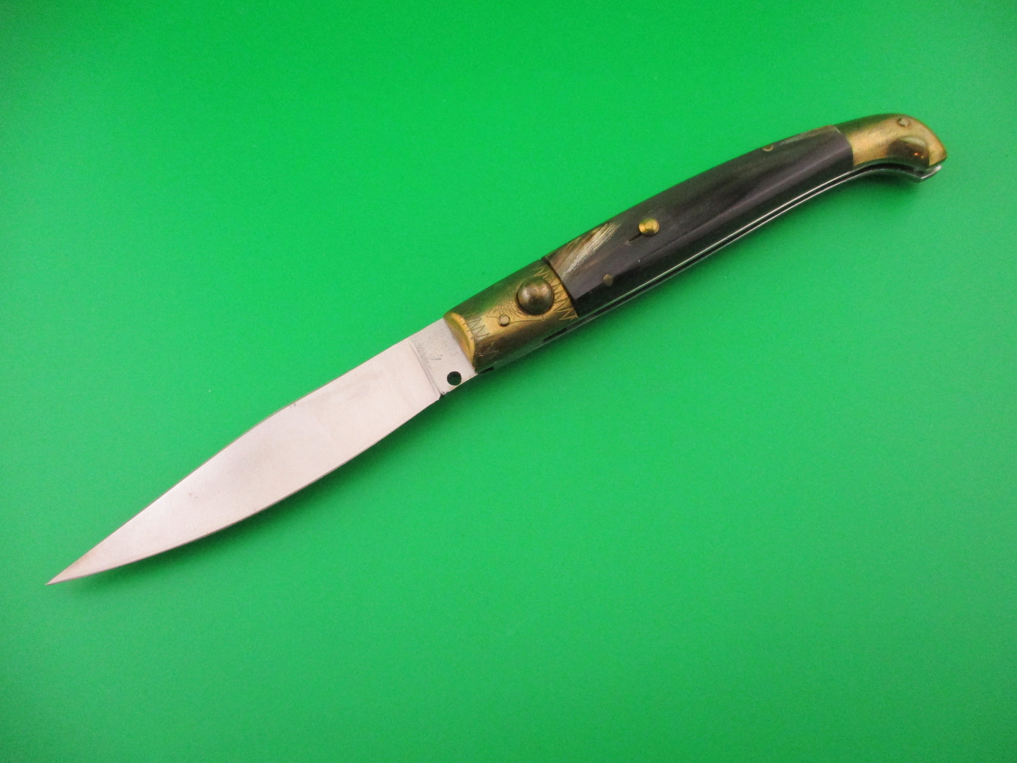 Jndiana PATENT 24cm Bo/Bc Pattada Italian Birds head horn switchblade knife