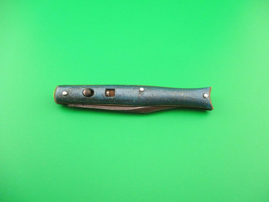 Edgemaster Fishtail Blue Sparkle vintage switchblade knife model 301