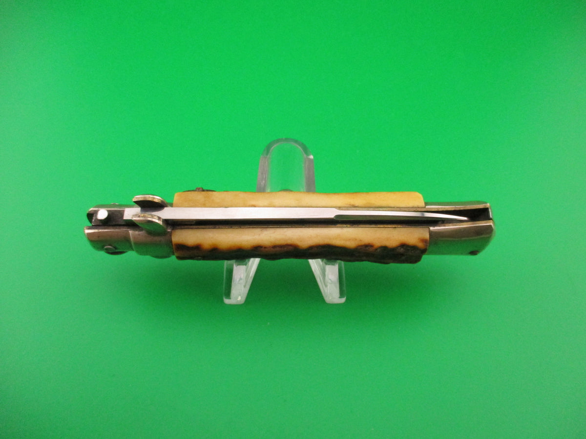 TEJA & ROSA 20cm Italian Picklock Stag Swedge 1950s vintage automatic knife