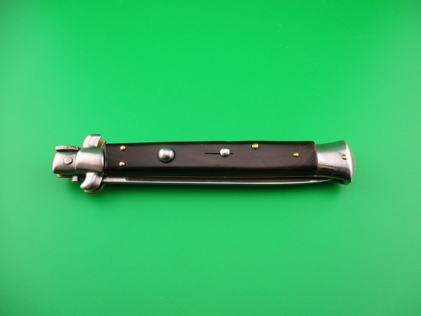 MADE ITALY 28cm Italian Swivel bolster horn vintage 1980s automatic knife