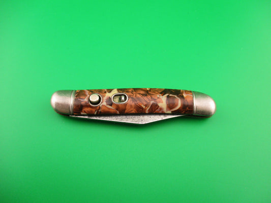 Hammer Brand Imperial Serpentine Jack Copper & Cream vintage switchblade knife