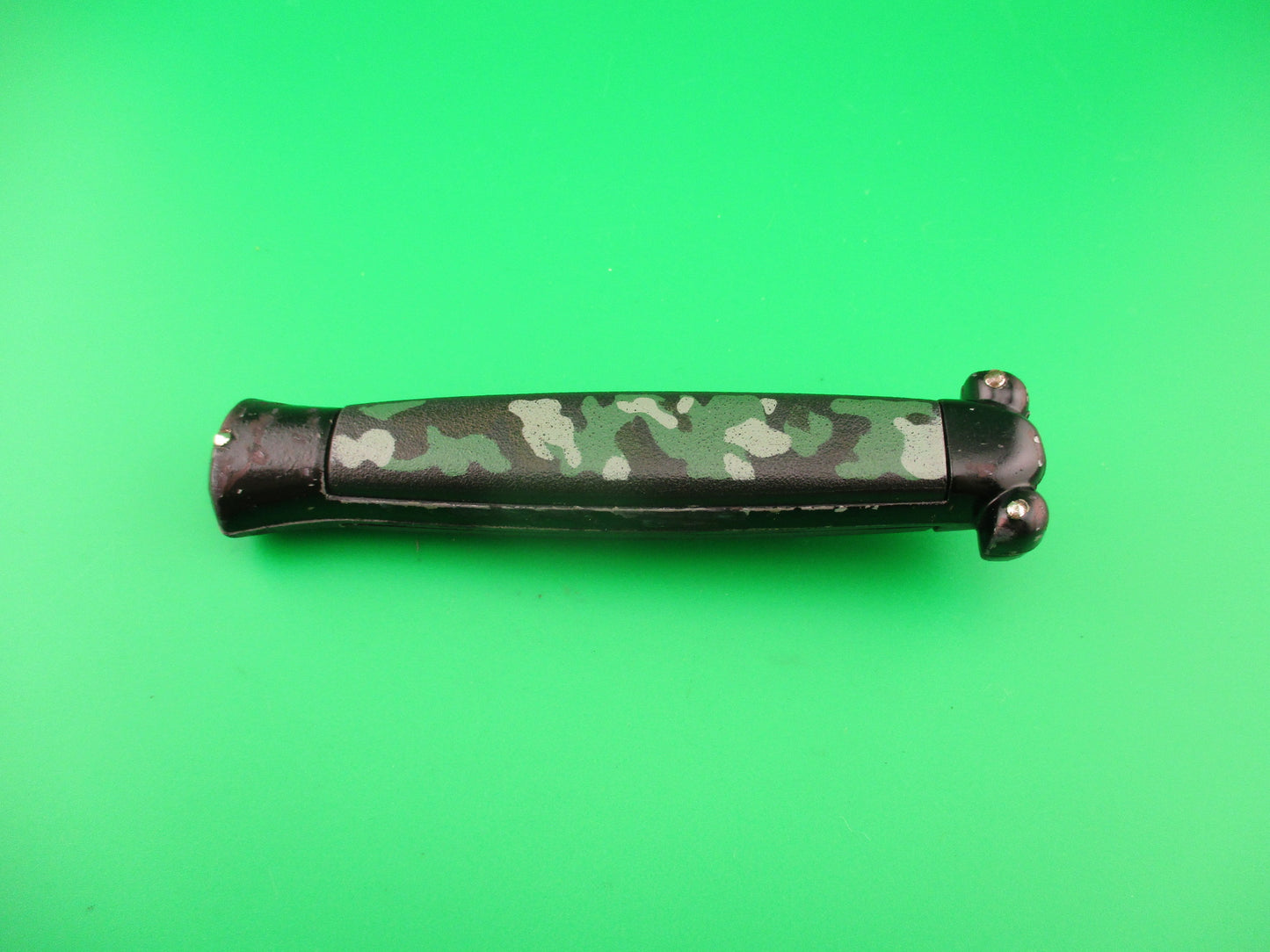 STAINLESS STEEL MADE IN KOREA 21cm NATO MILITARY OTF DA CAMO Black Bolster automatic knife