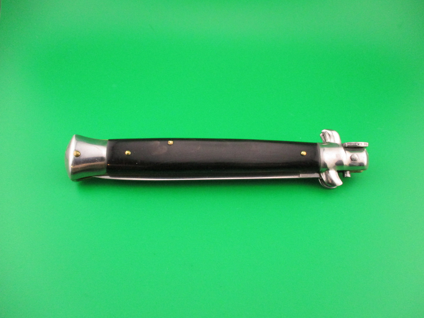 MADE ITALY 28cm Italian Swivel bolster horn vintage 1980s automatic knife