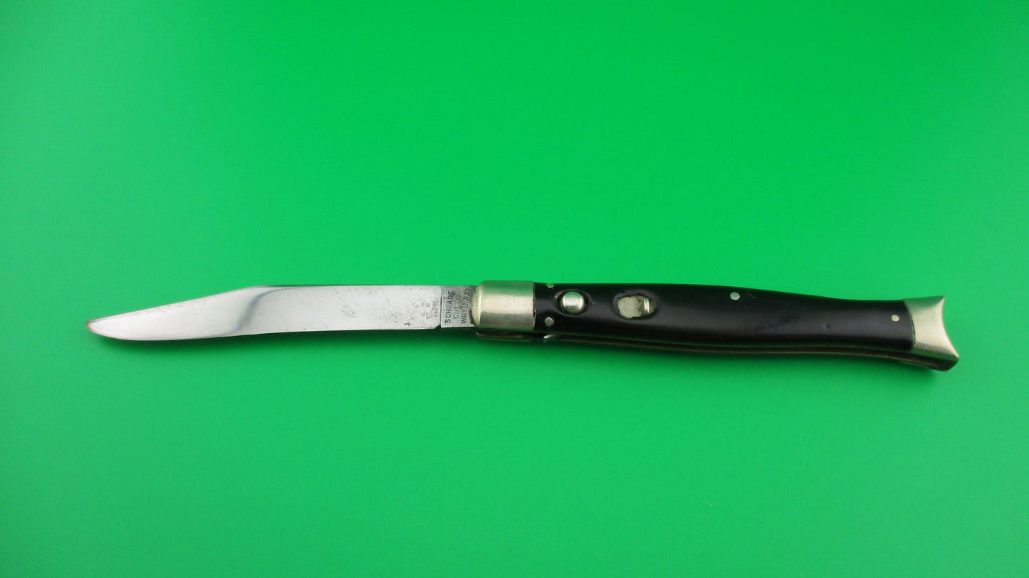 Schrade Cut Co Fishtail Black Vintage 1940s Switchblade knife