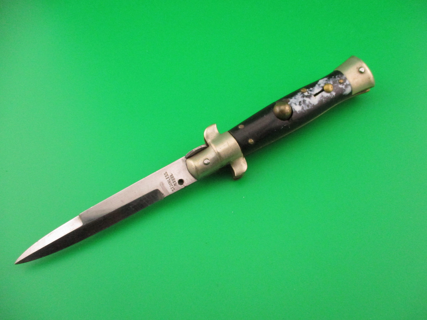 STAINLESS STEEL 17cm Japanese Picklock Bayonet blade vintage 1960s automatic knife