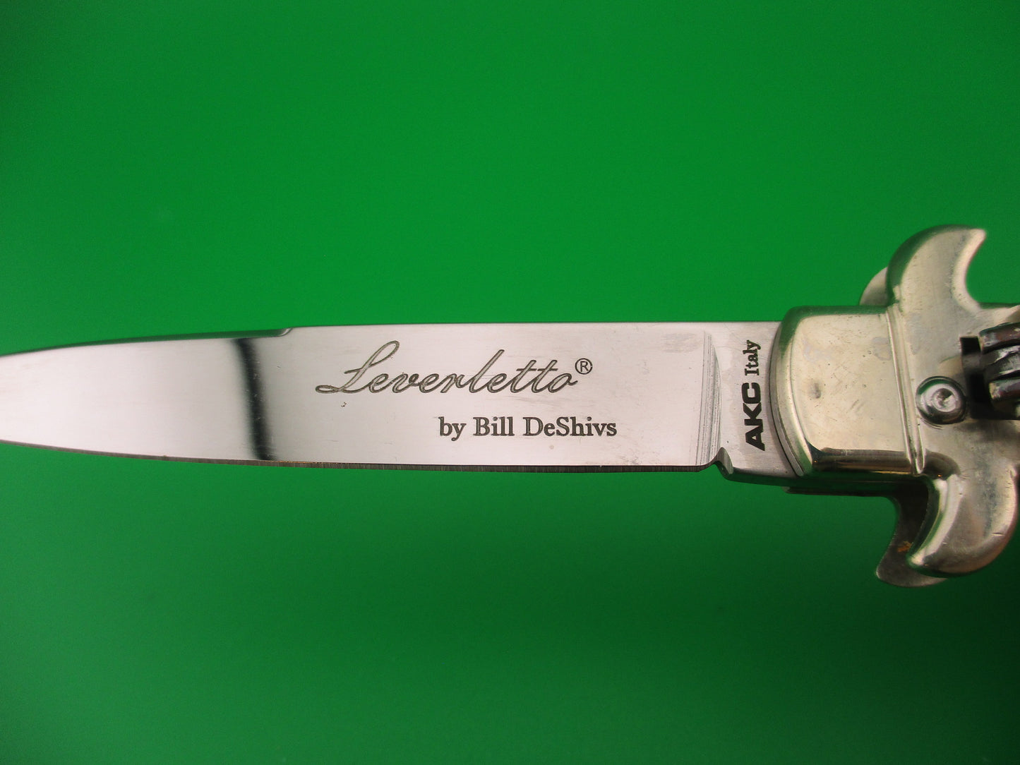AKC ITALY Leverletto by Bill DeShivs AKC Italy 20cm Italian Horn lever automatic knife