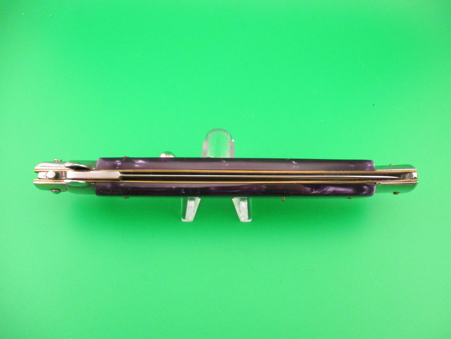 STILETTO ITALY 33cm Italian Swivel bolster Dagger Purple Acrylic automatic knife