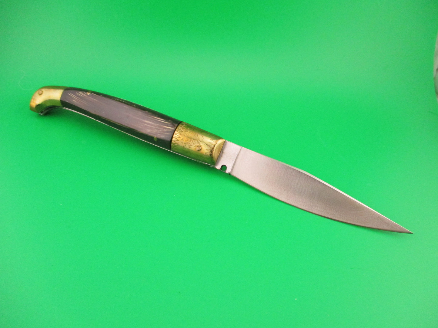 Jndiana PATENT 24cm Bo/Bc Pattada Italian Birds head horn switchblade knife