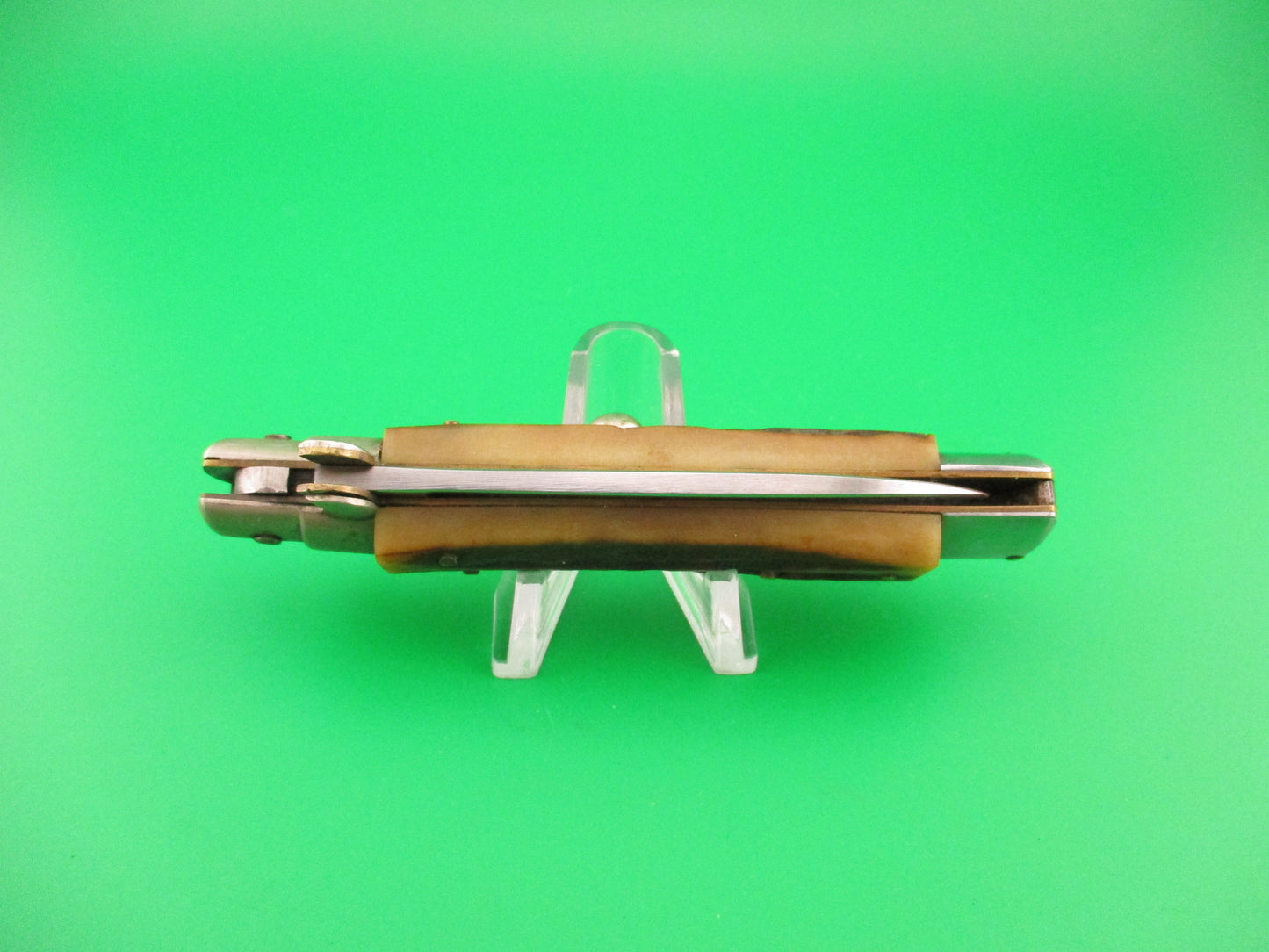 Kissing Crane ROSTFREI 20cm Italian Humpback Stag 1960s automatic knife