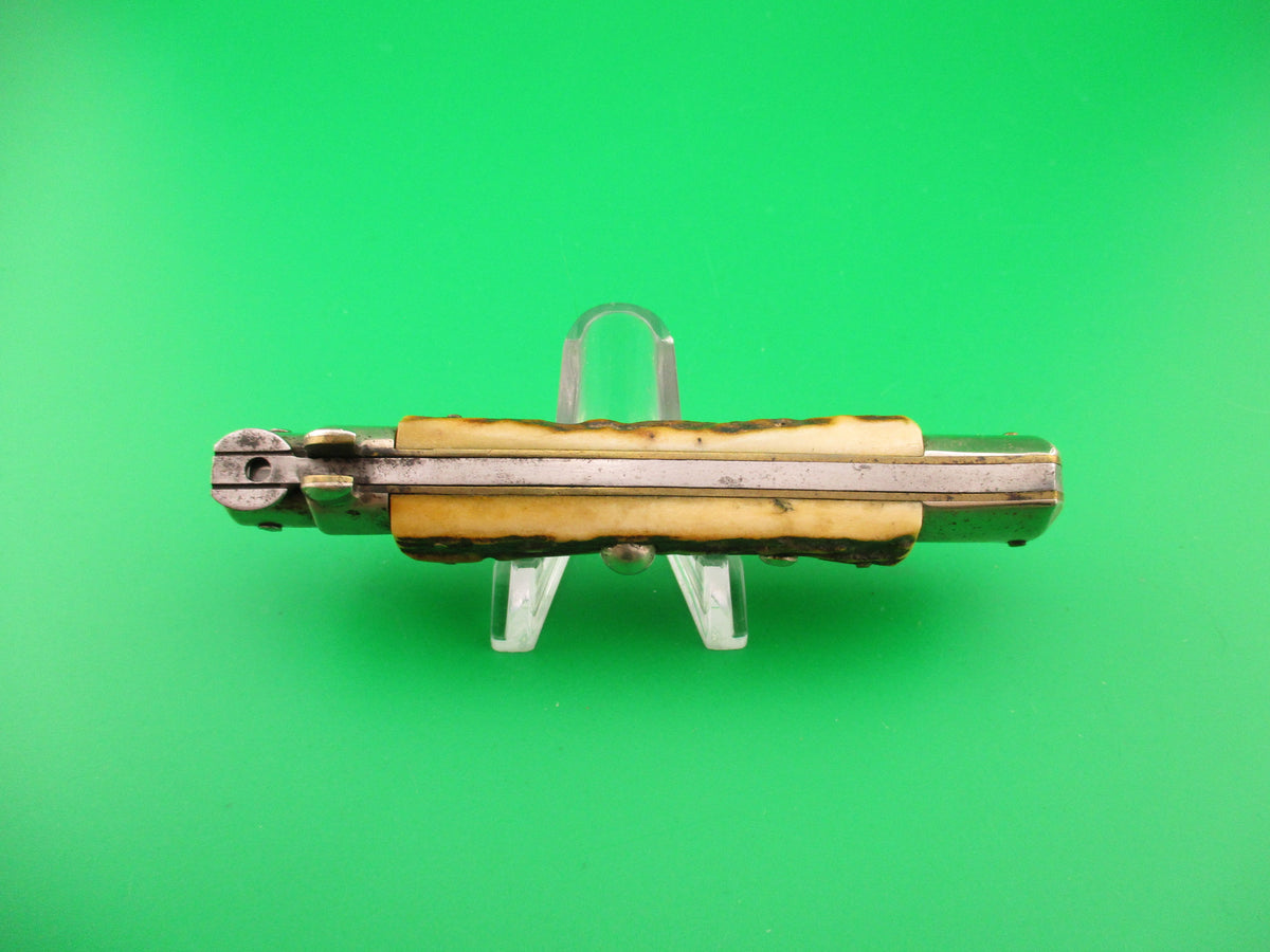 TEJA & ROSA 20cm Italian Picklock Stag Swedge 1950s vintage automatic knife