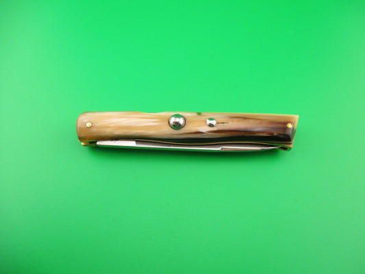 CEM MANIAGO 21cm Italian lockback Honey & Cream horn DM automatic knife