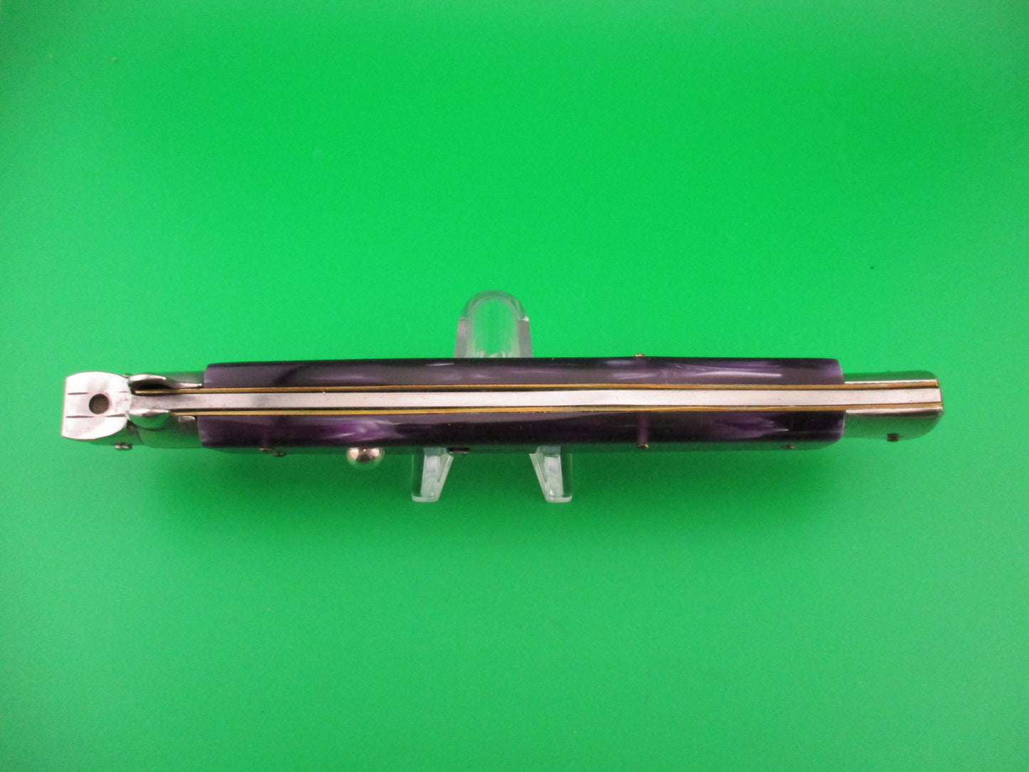 STILETTO ITALY 33cm Italian Swivel bolster Dagger Purple Acrylic automatic knife