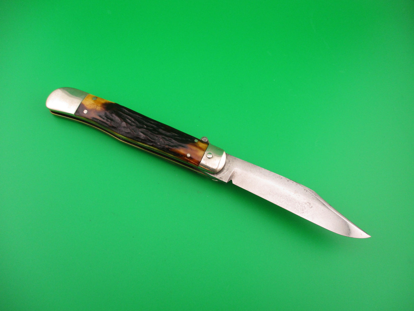 UNION CUT CO OLEAN NY USA Antique Teardrop Lever automatic knife nice