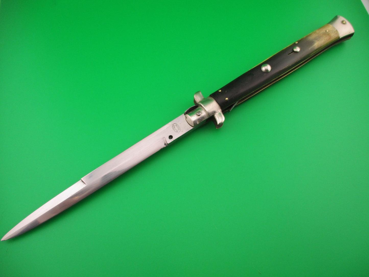M ITALY INOX 33cm Italian Picklock Horn Vintage 1950s automatic knife