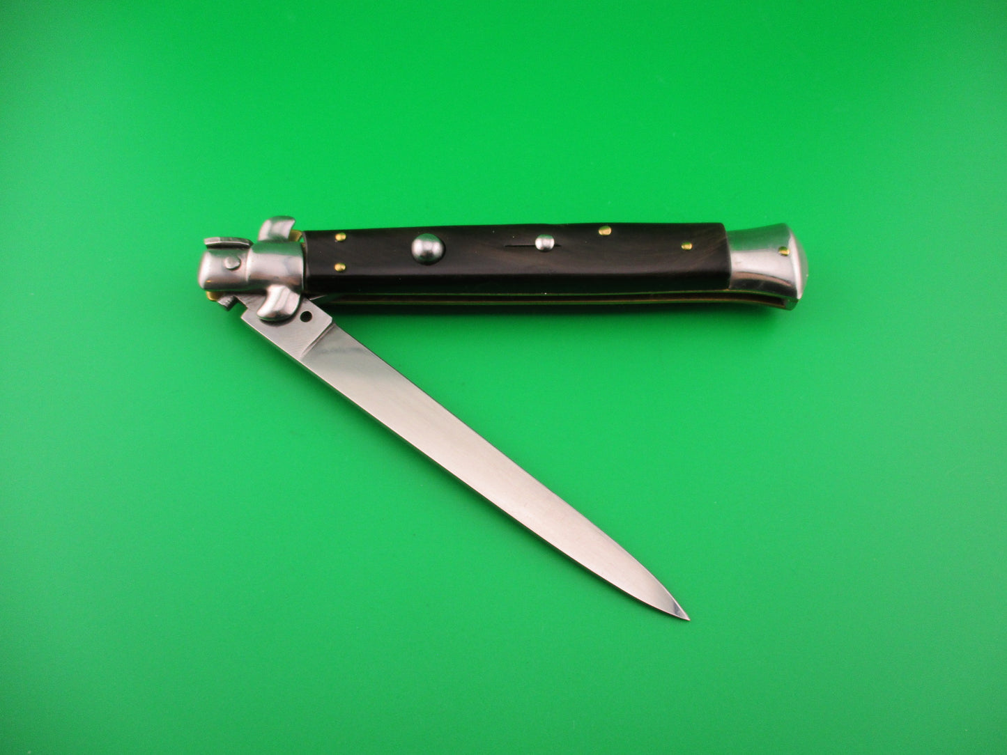 MADE ITALY 28cm Italian Swivel bolster horn vintage 1980s automatic knife