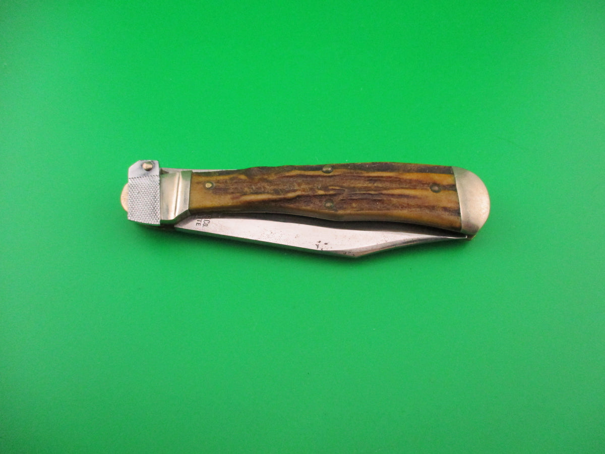 Aerial AC MFG Co Marinette, WIS Stag Lever K112 switchblade knife