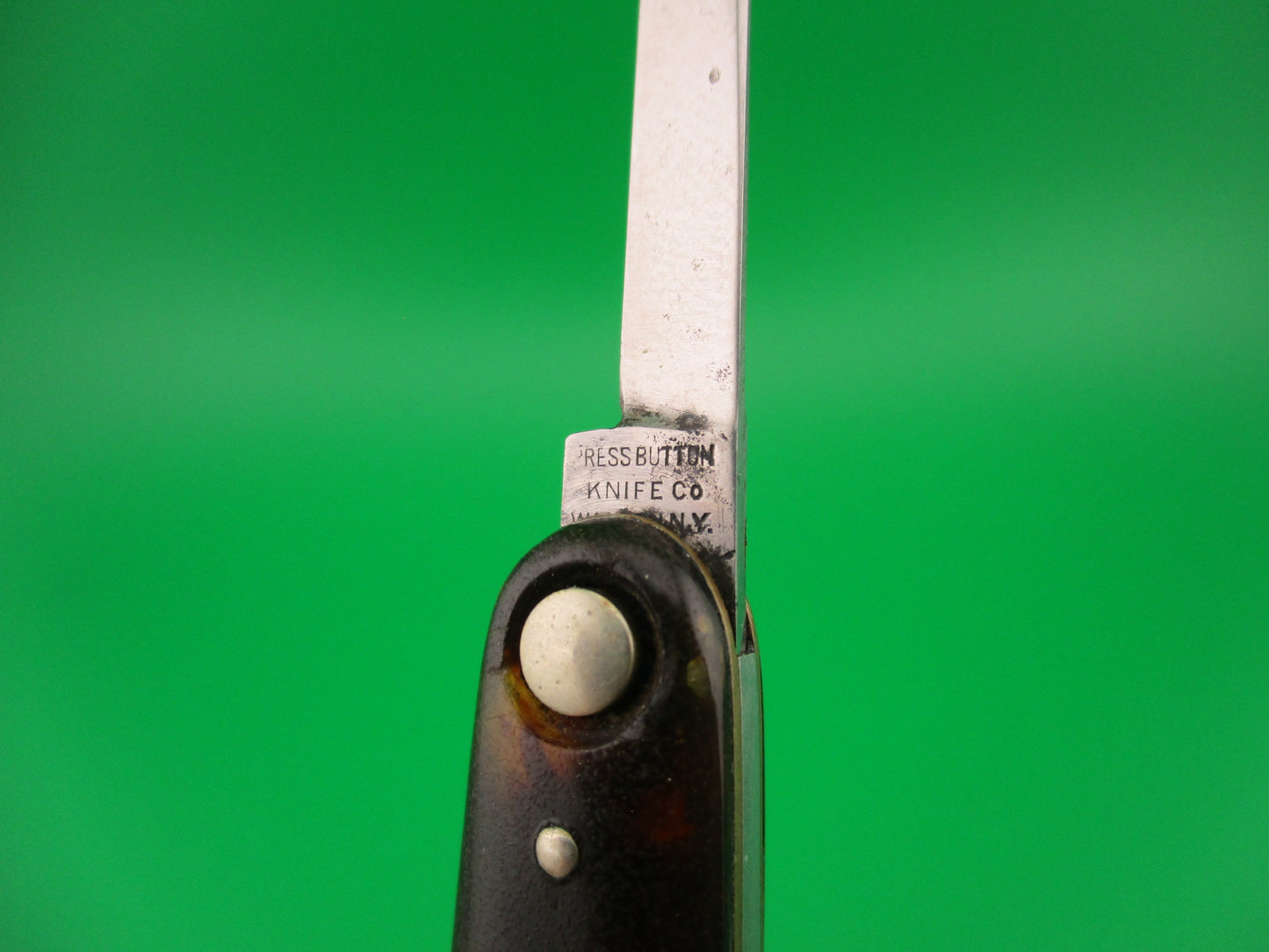 Press Button Knife Co #102 medium double Tortoise celluloid automatic knife