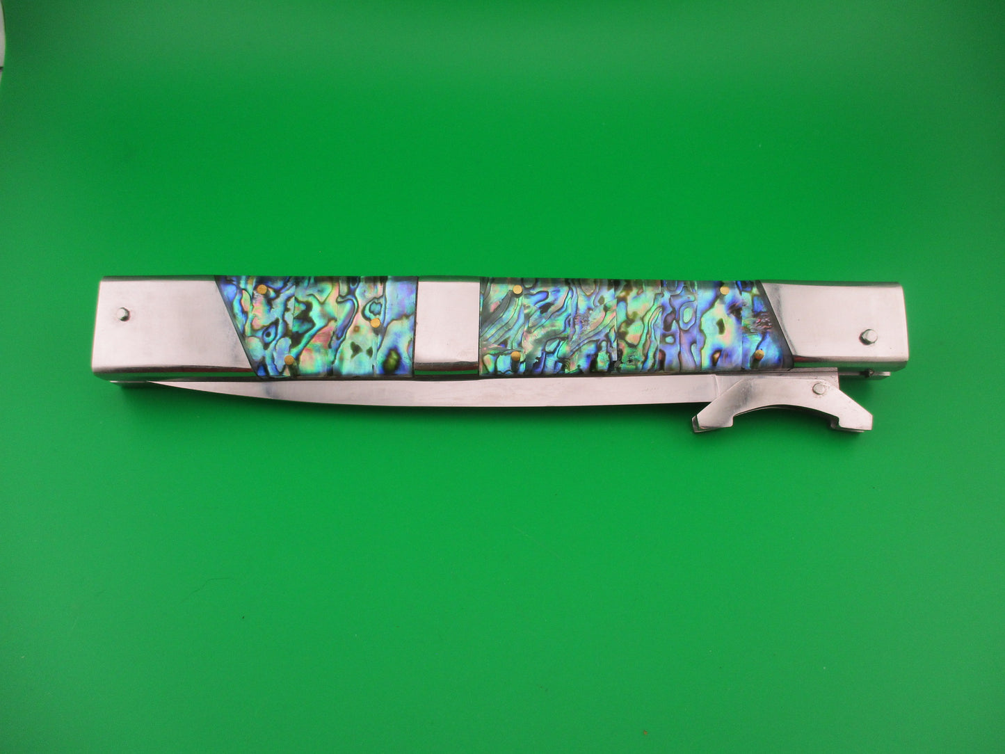 Custom 39cm Abalone Swing Guard Dagger 15 inch Prioletta style Automatic knife