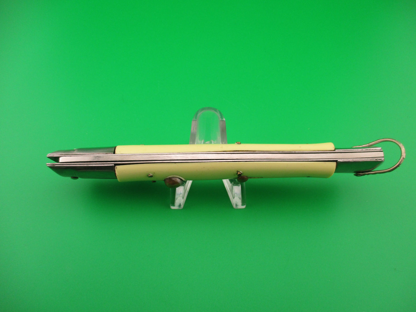 STAINLESS STEEL 27cm Japanese Rizzuto style Cream Swing guard vintage automatic knife