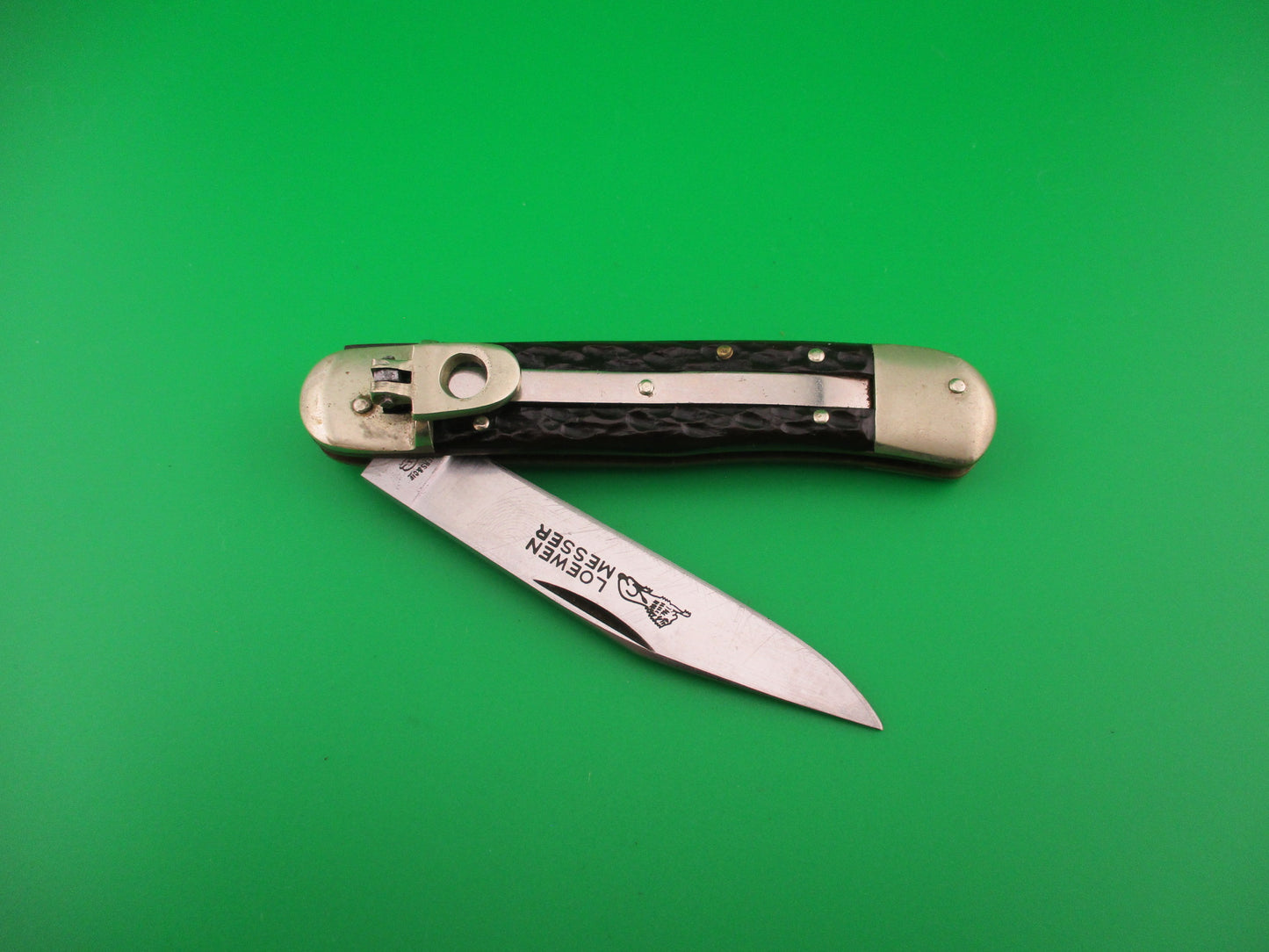 C.Lutters & CIE Solingen LOEWEN MESSER Lion 10cm German Lever switchblade