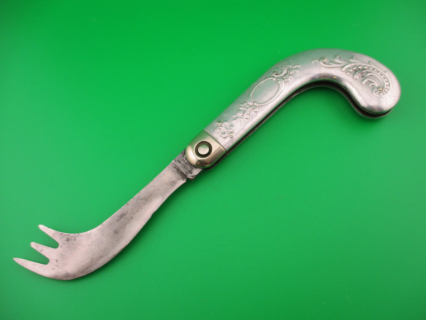 Press Button Knife Co One Arm Man antique switchblade knife Civil War Vets knife