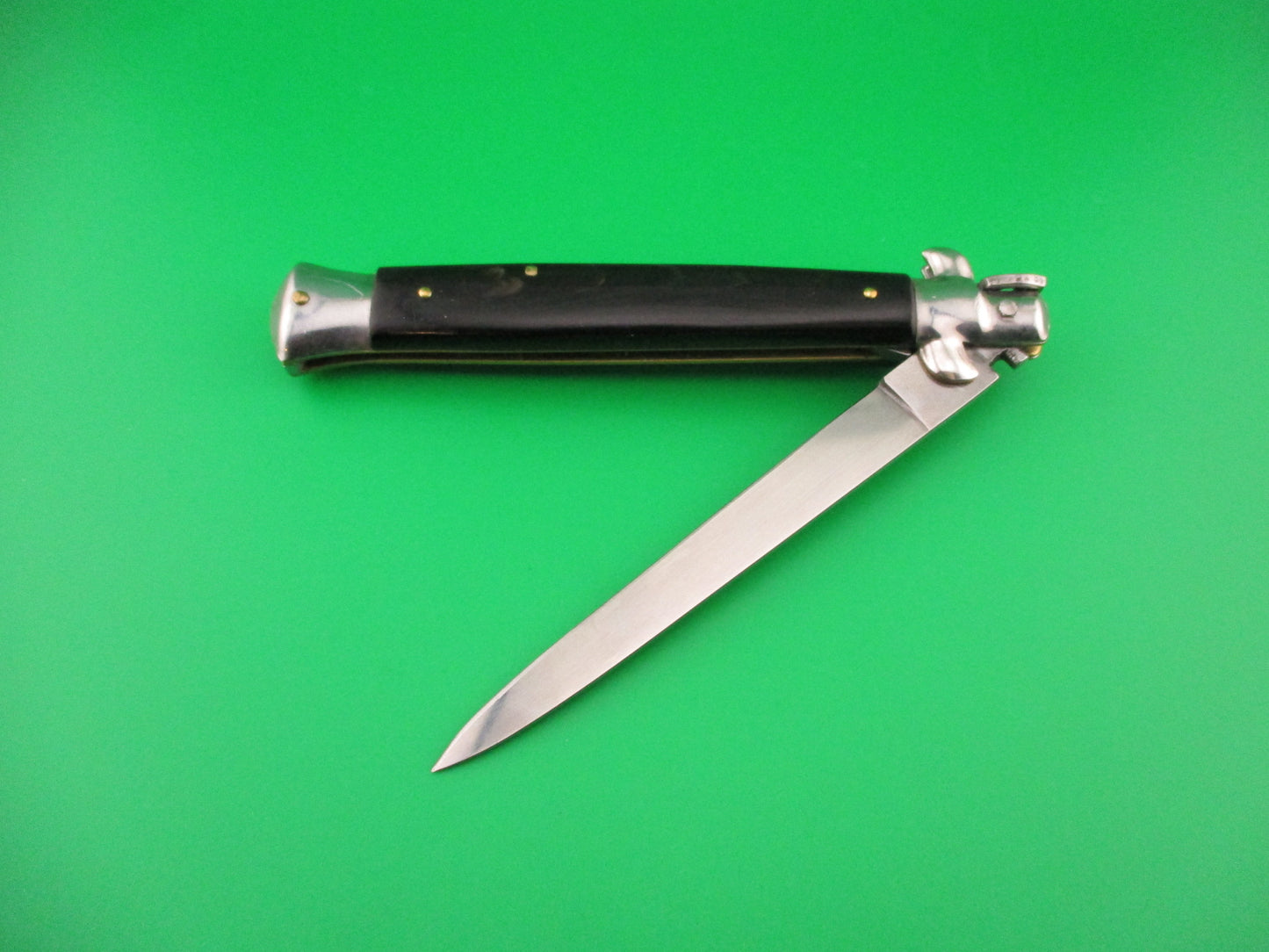 MADE ITALY 28cm Italian Swivel bolster horn vintage 1980s automatic knife