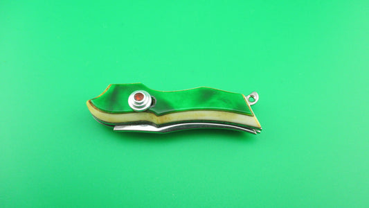 RPK Tiny 10cm Russian Green & cream keychain automatic knife