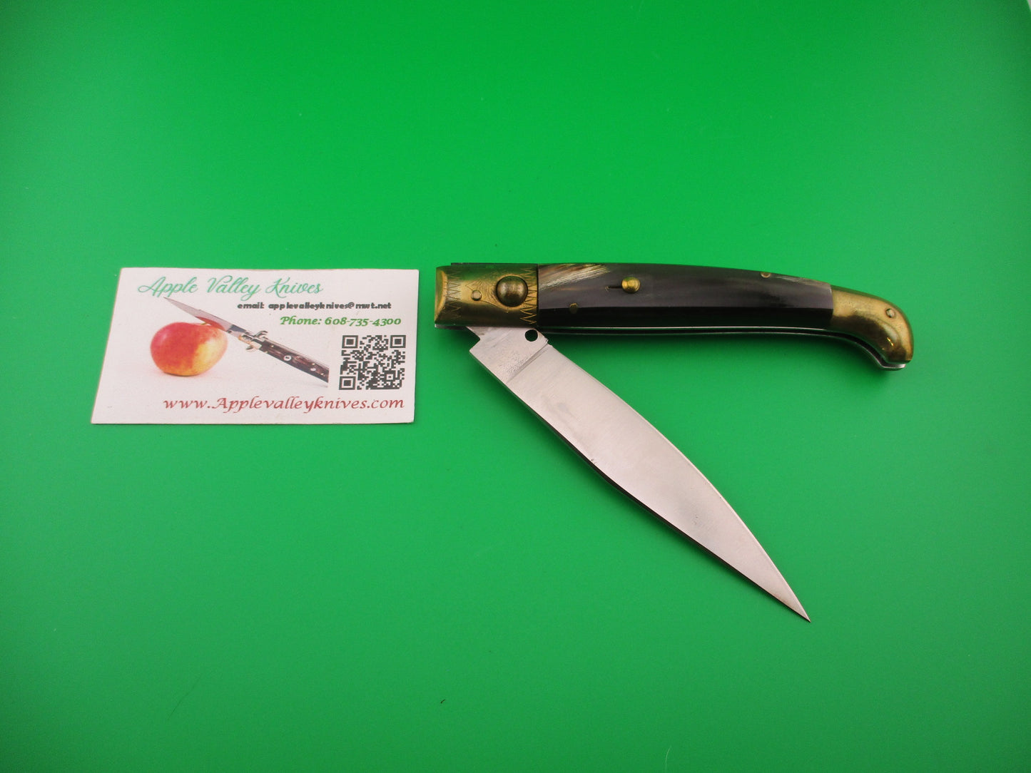 Jndiana PATENT 24cm Bo/Bc Pattada Italian Birds head horn switchblade knife