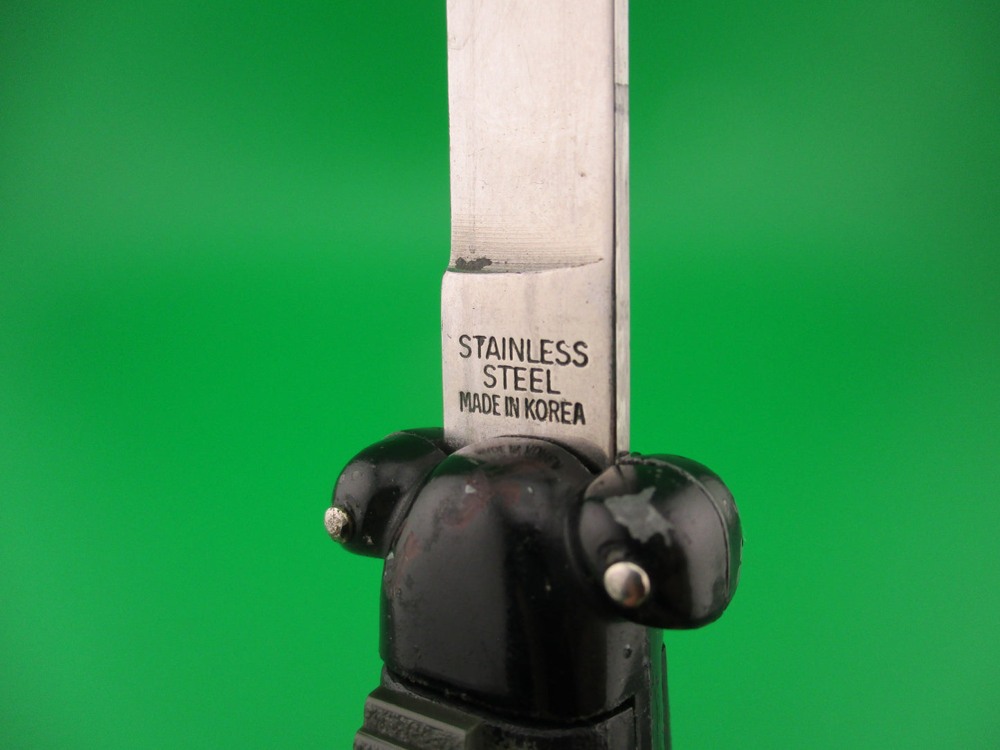 STAINLESS STEEL MADE IN KOREA 21cm NATO MILITARY OTF DA CAMO Black Bolster automatic knife